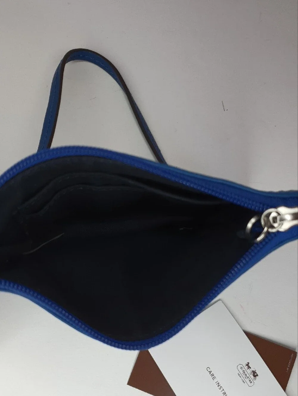 COACH Blue Leather Small Wristlet - NWT + Free Gift